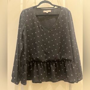 Loft petite long sleeve blouse